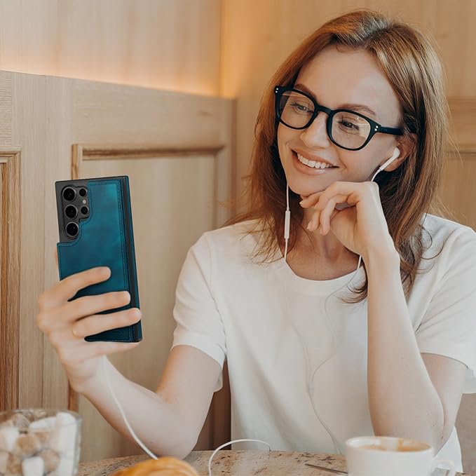 DJDUCK Designed for Samsung Galaxy S25 Ultra Case Wallet with Card Holder, [Magnetic Clasp Cover] [RFID Blocking Leather Protection] Shockproof Women Men Cases for Samsung S25 Ultra Teal