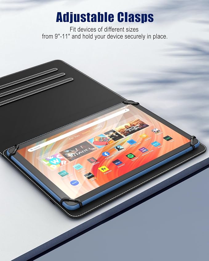 TiMOVO Universal Case for 9-11 Inch Tablet, 360 Degree Rotating Stand Protective Cover with Pen Pocket for 9 10 10.1 Inch Android Touchscreen Tablet, Black Brown