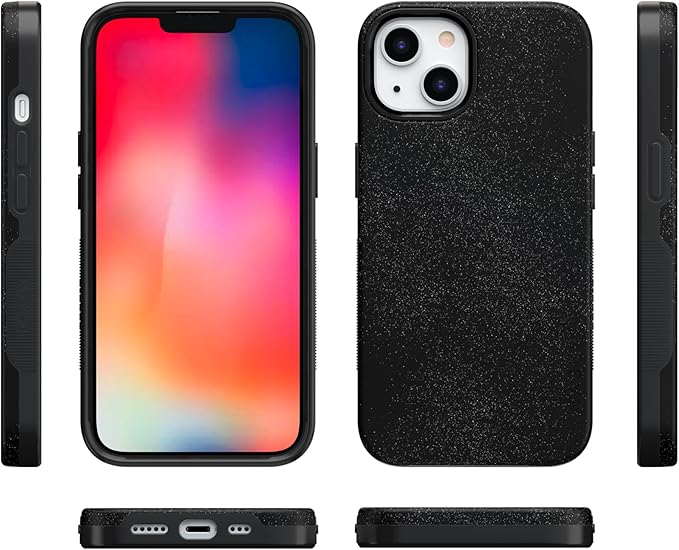 Casely iPhone 14 Case | Midnight Onyx | Black Shimmer | Compatible with MagSafe | Bold Protective Design