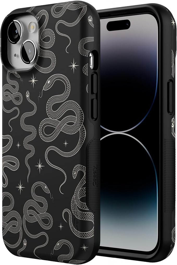 Casely iPhone 14 Case | We're Ready for It | Black Serpent | Compatible with MagSafe | Bold Protective Design