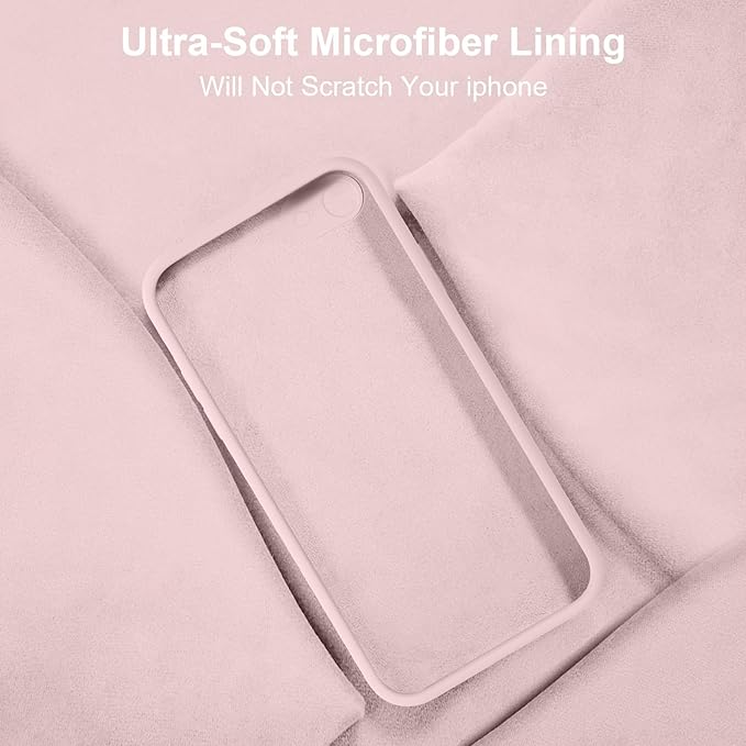 Vooii for iPhone SE Case 2022/3rd/2020,iPhone 8/7 Case, Upgraded Liquid Silicone with [Flat Edges] [Camera Protection] [Soft Anti-Scratch Microfiber Lining] Phone Case for iPhone SE - Chalk Pink