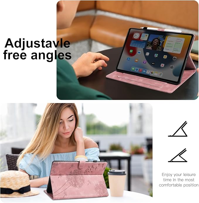 Tablet Cover for Lenovo Tab M11 TB-330FU, Dandelion Design with Kickstand for Pencil Holder, Magnetic Closure, Compatible with Lenovo Tablet K11 TB-330XU / M11 11 Inch Case Rosegold Pink