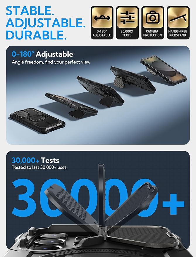 i-Blason Armorbox for Samsung Galaxy S25 Ultra Case MagSafe with Camera Cover Stand [Military Protection] Full-Body Heavy Duty Magnetic Phone Case with Screen Protector for S25 Ultra 6.9 inch, Black