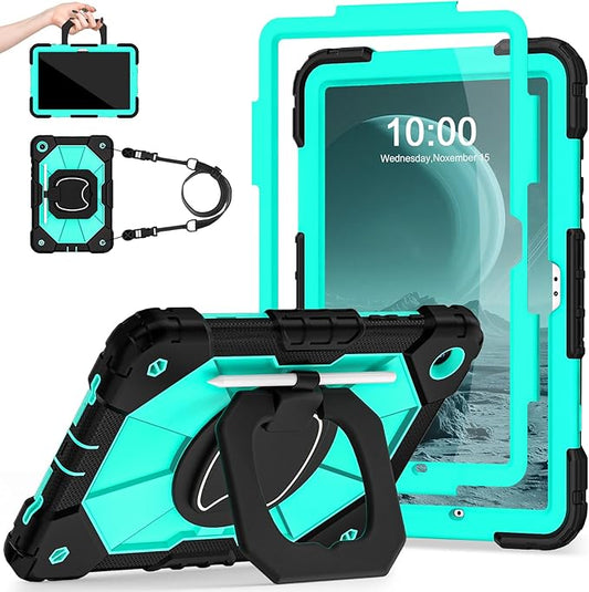 Case for Galaxy Tab A9 Plus Case 11 Inch with Screen Protector/Rotating Stand/Pen Holder,Military Grade Shockproof Case for Samsung Galaxy A9+ Tablet Cases