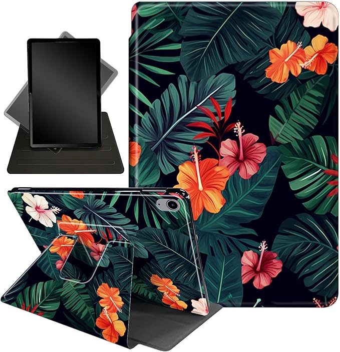 Case for Lenovo Tab P11 Plus Case 2021 (TB-J616F / J616X), 360 Degree Rotating Folding Stand,with Auto Sleep/Wake Case for Lenovo Tab P11 11” 2020 (TB-J606F TB-J606X),Tropical Flower