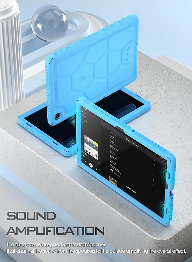 Poetic TurtleSkin Case Designed for Samsung Galaxy Tab A9+ Plus 11 Inch 2023, Heavy Duty Shockproof Rugged Kids Friendly Drop Protection Silicone Cover Case, Light Blue