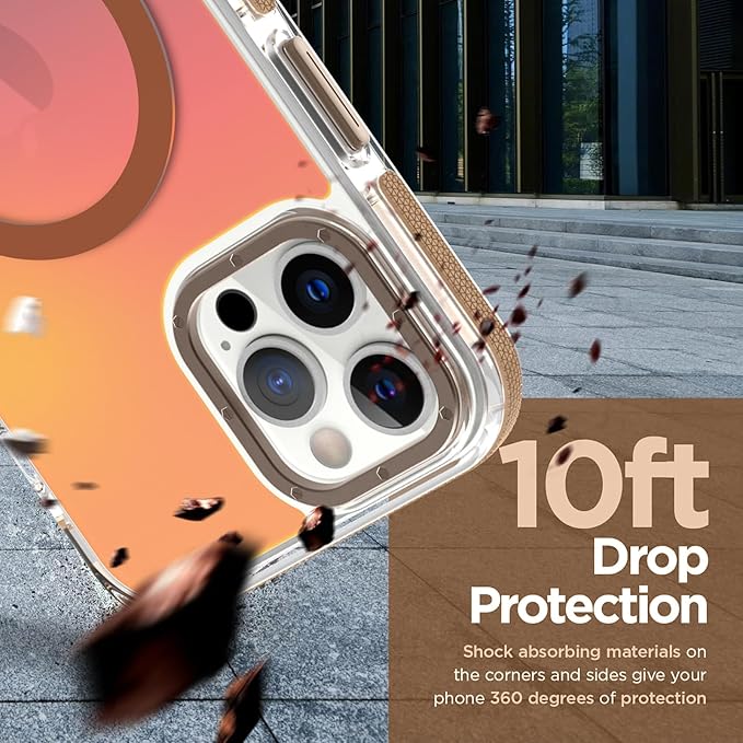 MOWIME Magnetic Case for iPhone 12 Pro Max [Compatible with Magsafe] [Cute Fashion Fluorescent Design] [1 Screen Protector] Slim Translucent Matte Case for iPhone 12 Pro Max 6.7" 2020, Desert