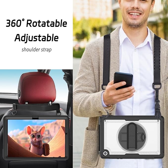 ZenRich Case for Samsung Galaxy Tab A9 Plus / A9+ 5G 11" 2023 (SM-X210/X216/X218),Heavy Duty Shockproof Protective Case with 360 Rotating Kickstand Hand & Shoulder Belt for Galaxy Tab A9 Plus 11 inch