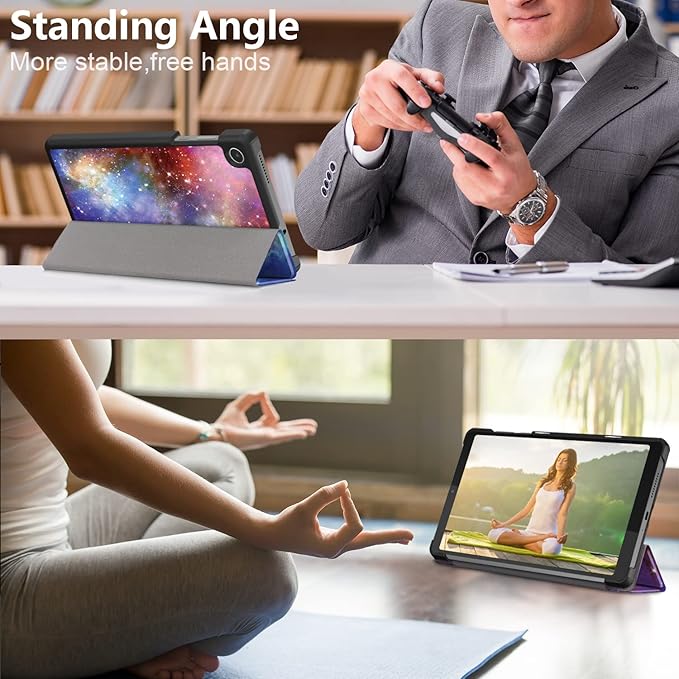 Case for Lenovo Tab M8 4th Gen 2023, Folding Folio Ultra-Thin PU Leather Stand Case Cover for Lenovo Tab M8 4th Gen TB-300FU Outer Space