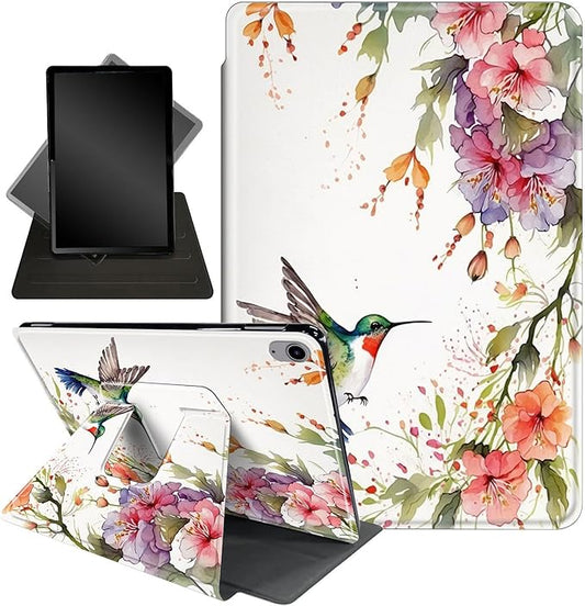 Case for Lenovo Tab P11 Plus Case 2021 (TB-J616F / J616X), 360 Degree Rotating Folding Stand,with Auto Sleep/Wake Case for Lenovo Tab P11 11” 2020 (TB-J606F TB-J606X),Hummingbird and Flowers