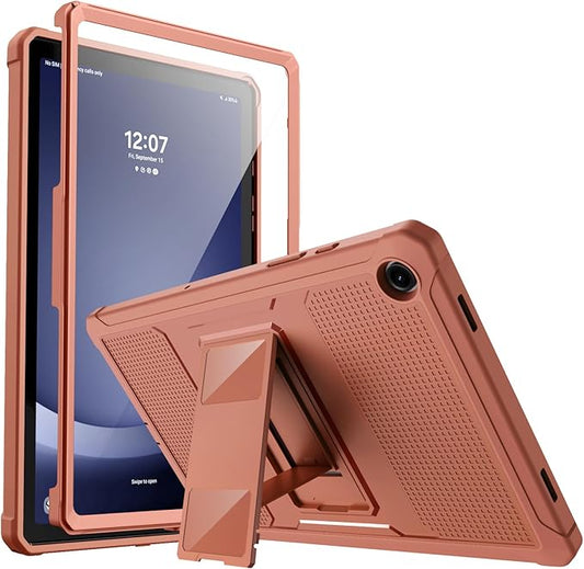 MoKo Case Fit Galaxy Tab A9 Plus 11-Inch 2023 (SM-X210/X216/X218), Shockproof Full Body Rugged Stand Back Cover Built-in Screen Protector Fit Galaxy Tab A9+ 11" 2023, Dark Coffee