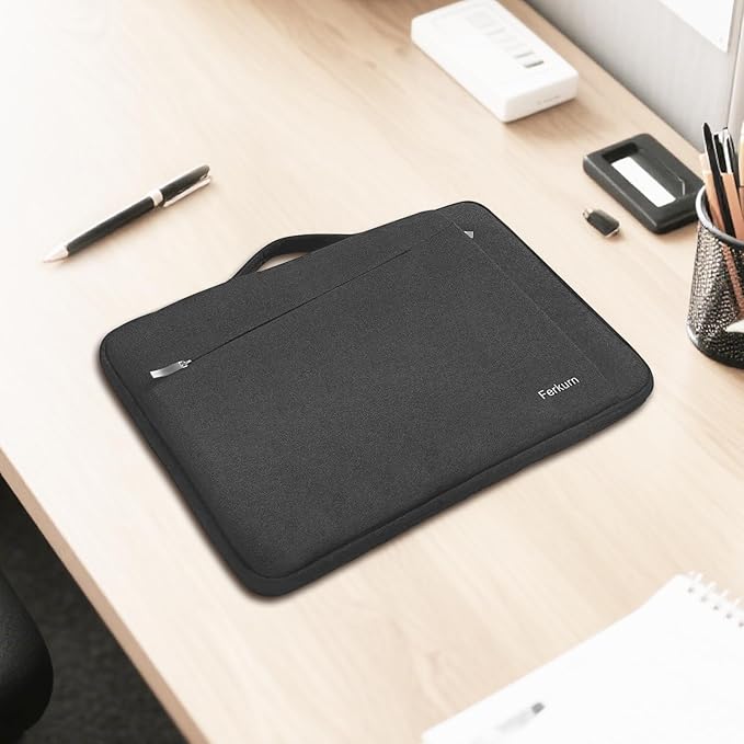 Ferkurn Laptop Case Sleeve for Men Women Chromebook Case Compatible with MacBook Air/Pro Lenovo Surface HP Dell ASUS Acer, 14 inch, Black