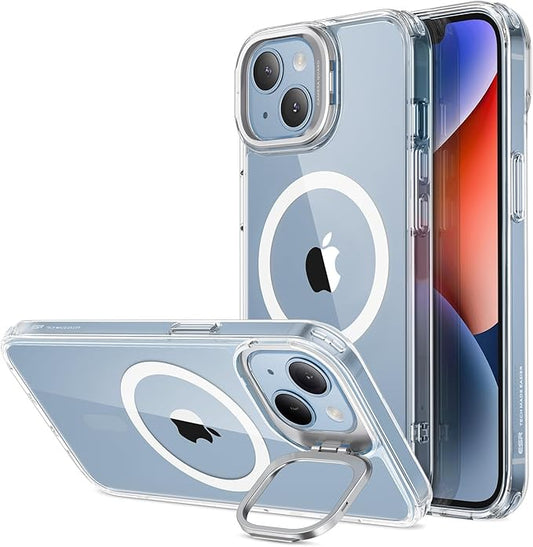 ESR for iPhone 13 Case/iPhone 14 Case, Compatible with MagSafe, Built-in Stash Stand Clear Phone Case for iPhone 13/iPhone 14, Military-Grade Protection Magnetic Phone Case, Classic Series, Clear