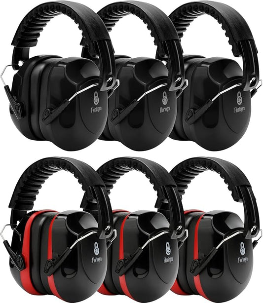 6 Pack Ear Protection Earmuffs, Shooting Ear Protection, NRR 31dB Noise Reduction Hearing Protection for Gun Range/Shooters/Mowing/Construction/Work