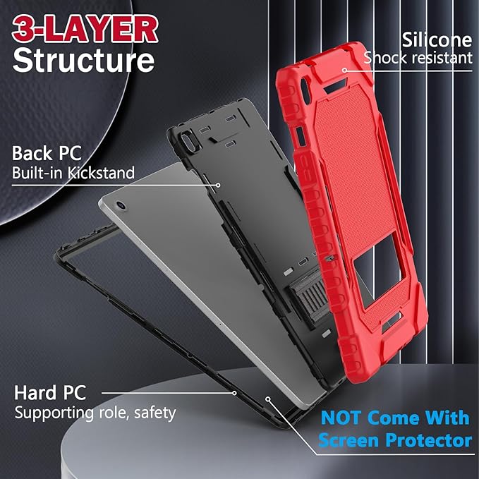 Grifobes for Samsung Galaxy Tab A9 Plus 11 Inch 2023 Cases, Heavy Duty Shockproof Rugged Cover for New Samsung Tablet A9+ 11" Case (SM-X210/X216/X218) with Kickstand for Kids, Red+Black