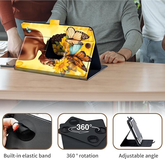 Case for Lenovo Tab P11 Pro Gen 2 11.2" 2022,Mxfdegf 360 Degree Rotating Stand and Magnetic Closure Case for 11.2 inch Lenovo Tab P11 Pro 2nd Generation,African Butterflies Girl