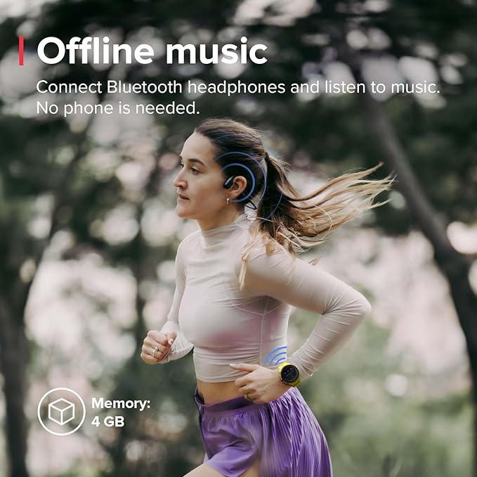 SUUNTO Run Running GPS Sports Watch with Silicone Strap, 1.32" AMOLED Touchscreen w/Crown Button, Wrist Heart-Rate & Sleep Health Tracking, Lime