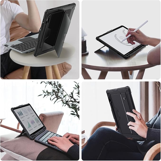 Nillkin for Samsung Galaxy Tab S10 FE Detachable Keyboard Case with 7 Backlit, Kickstand, Trackpad, S Pen Holder, for Samsung Tablet S10 FE Keyboard 10.9 inch