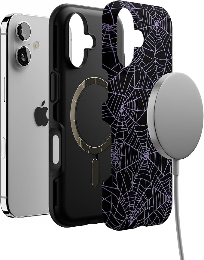 Casely iPhone 17 Case | Midnight Web | Spider Web | Bold Protective Design | Compatible with MagSafe