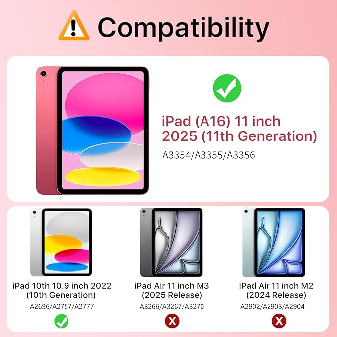 MoKo for iPad (A16) 11th Generation Case 11 Inch 2025, iPad 10th Gen Case 10.9 Inch 2022 with Pencil Holder, Slim Light Trifold Protective Cover with Hard PC Translucent Back Shell, Glitter Purple