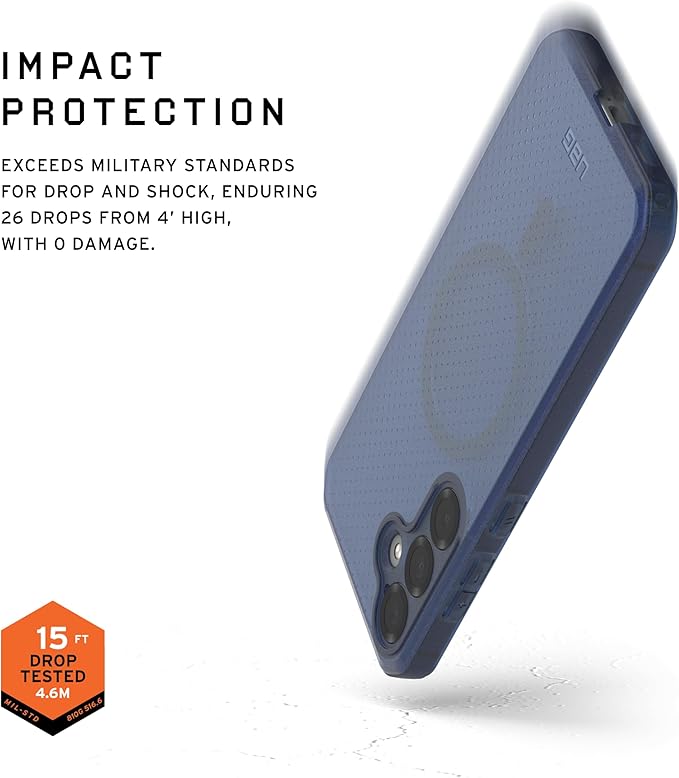 URBAN ARMOR GEAR UAG Designed for Samsung Galaxy S25 Case 6.2" DOT - Compatible with Magnetic Charging Slim Transparent Rugged Military Drop Tested Protective Cover, Cloud Blue