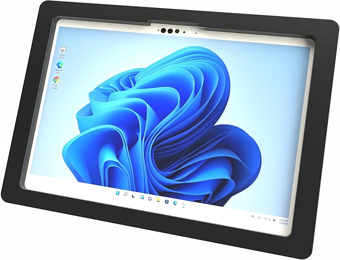 TABcare Anti-Theft Security Acrylic VESA Case for Microsoft Surface Pro 12 Tablet with 90-Degree USB C Cable & Wall Mount (Black, Surface Pro 12)