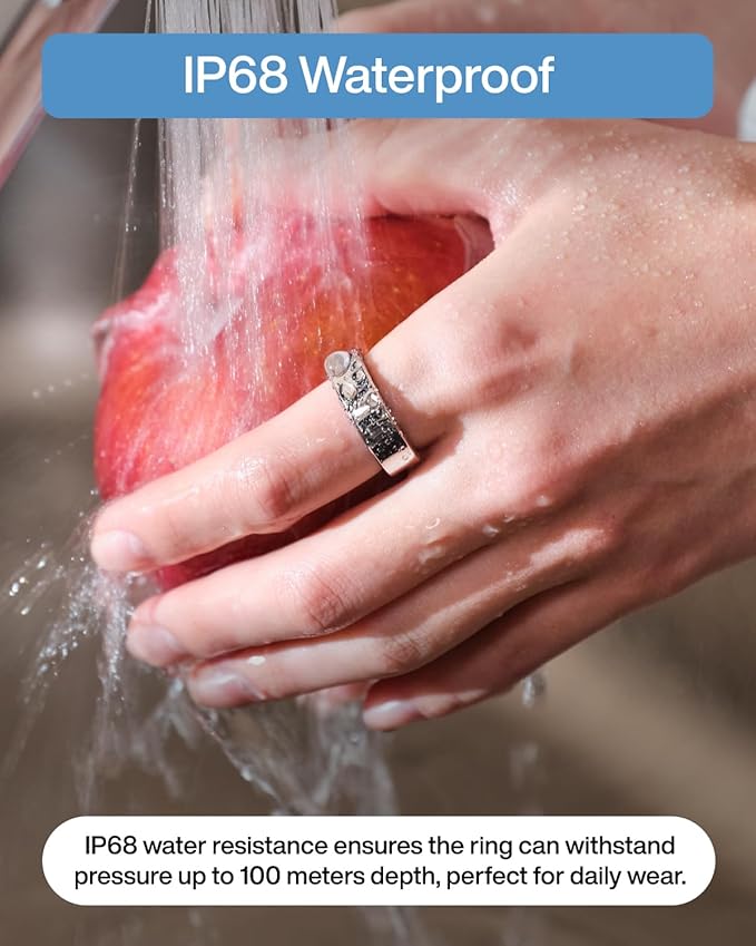 RingConn Gen 2 Air, Ultra-Thin AI Smart Ring, 10-Day Battery Life, Fitness/Sleep/Stress/HR Tracker for Women&Men, No App Fee for Standard Features, iOS & Android Compatible (Size 7, Dune Gold)