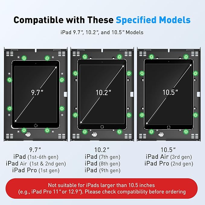 AboveTEK Anti-Theft Tablet Stand – iPad Locking & Security Stand, Countertop & Wall Mount POS Stand, 360° Swivel Kiosk Stand for iPad/iPad Air/iPad Pro – Ideal for Retail Business (Black)