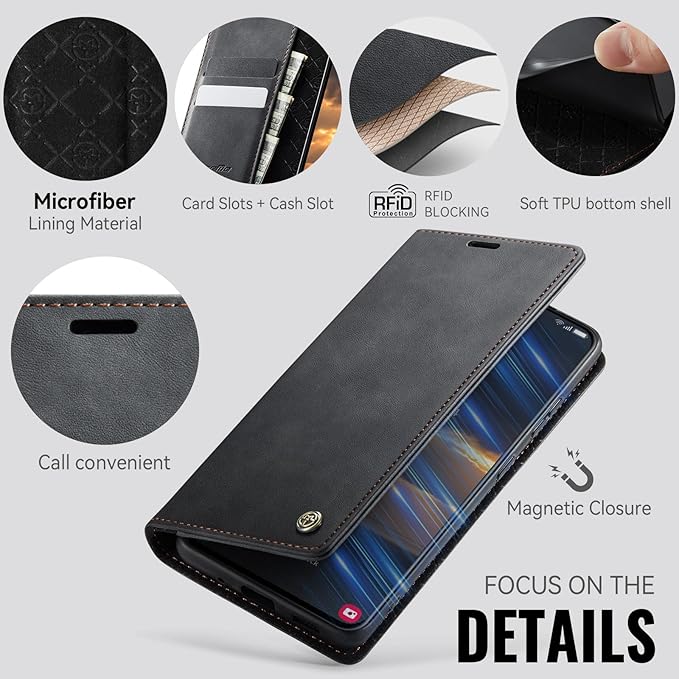 Wallet Case for Samsung Galaxy S20 Plus Leather Wallet Flip Cover with Card Holder, Kickstand, Magnetic Closure, RFID Blocking TPU Shockproof Phone Case Compatible with S20 Plus, Black