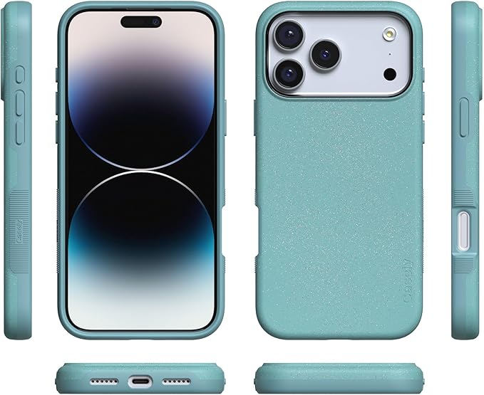 Casely iPhone 17 Pro Case | Aquamarine | Ocean Blue Shimmer | Compatible with MagSafe | Bold Protective Design