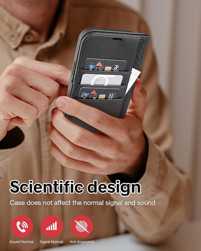 OCASE Retro Series Compatible with iPhone 14 Wallet Case with Card Holders [RFID Blocking][TPU Inner Shell ][Kickstand] PU Leather Flip Folio Shockproof Phone Cover 6.1 inch(Black)