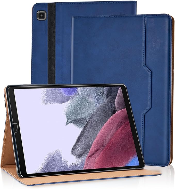 Cover for Samsung Galaxy Tab A7 Lite 8.7 Inch 2021 (SM-T227/T225/T220) - Blue Case with Multi-Angle Viewing Stand & Hand Strap