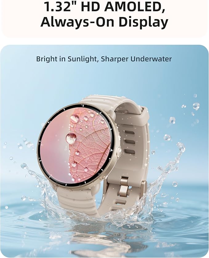 Parsonver Swimming Smart Watch, 5ATM Waterproof for Pool & Open Water, Built-in GPS & Compass, AMOLED Fitness Tracker with 100+ Sports Modes, Heart Rate & Sleep Monitor, AI Swim Analysis, French Grey