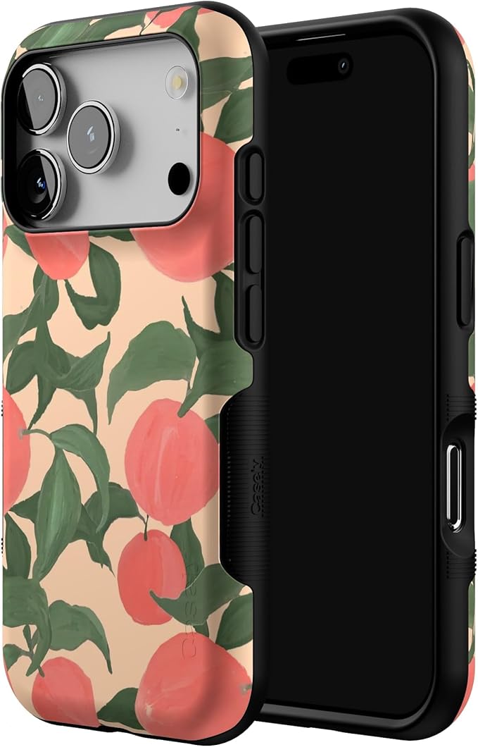 Casely iPhone 17 Pro Case | Feeling Peachy | Blush Vines | Bold Protective Design | Compatible with MagSafe