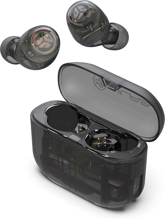 JLab Go Air Pop True Wireless Earbuds, in Ear Headphones, Bluetooth Earphones, Ear Buds with 32H Playtime, Bluetooth Earbuds with Microphone, USB Charging Case, Dual Connect, EQ3 Sound, Clear
