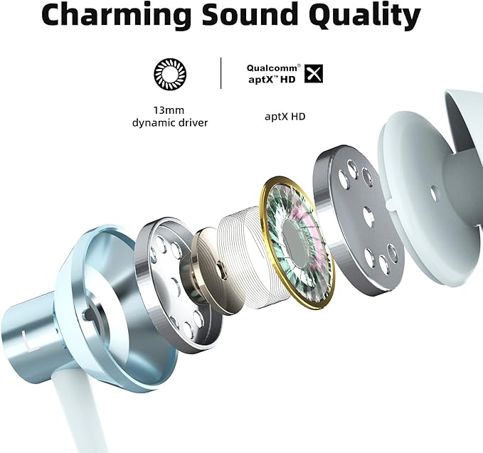 SoundMAGIC S20BT Neckband Bluetooth Headphones Wireless Earphones HiFi Stereo in Ear Headset with Microphone Lightweight Sports Earbuds Long Playtime Stable Connection Blue