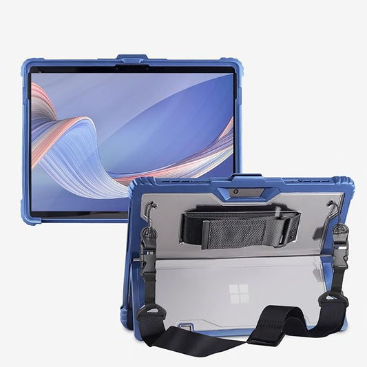 AOAOfor Microsoft Surface Pro 7/6/5/4 Case with Shoulder Strap, Hand Strap, Stylus Pen Holder, Rugged, Shock-Absorbing and Drop-Resistant-Blue