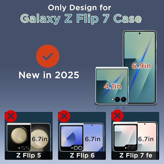 for Samsung Galaxy Z Flip 7 Case, Compatible with Magsafe, [Rugged Hinge Protection] [360° Kickstand], Mil-Grade Shockproof Slim Phone Case for Galaxy Z Flip 7 2025 (Light Purple)