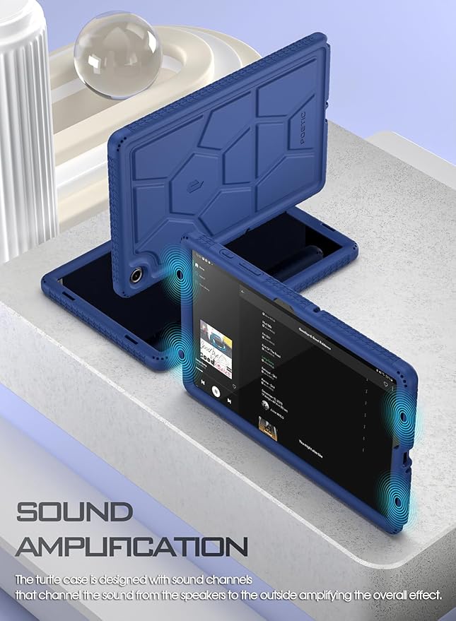 Poetic TurtleSkin Case Designed for Samsung Galaxy Tab A9+ Plus 11 Inch 2023, Heavy Duty Shockproof Rugged Kids Friendly Drop Protection Silicone Cover Case, Navy Blue