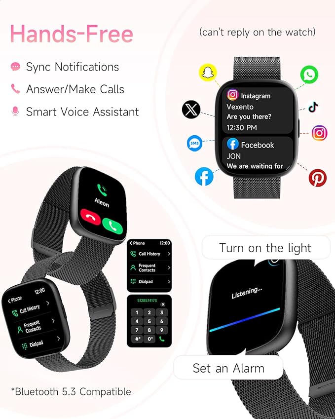 Smart Watch for Women Men, No Phone No APP Needed,1.83" Fitness Tracker Watch with Heart Rate/Step Tracker/Pedometer/Sleep, IP68 Waterproof Metal Smartwatch Compatible iOS Android