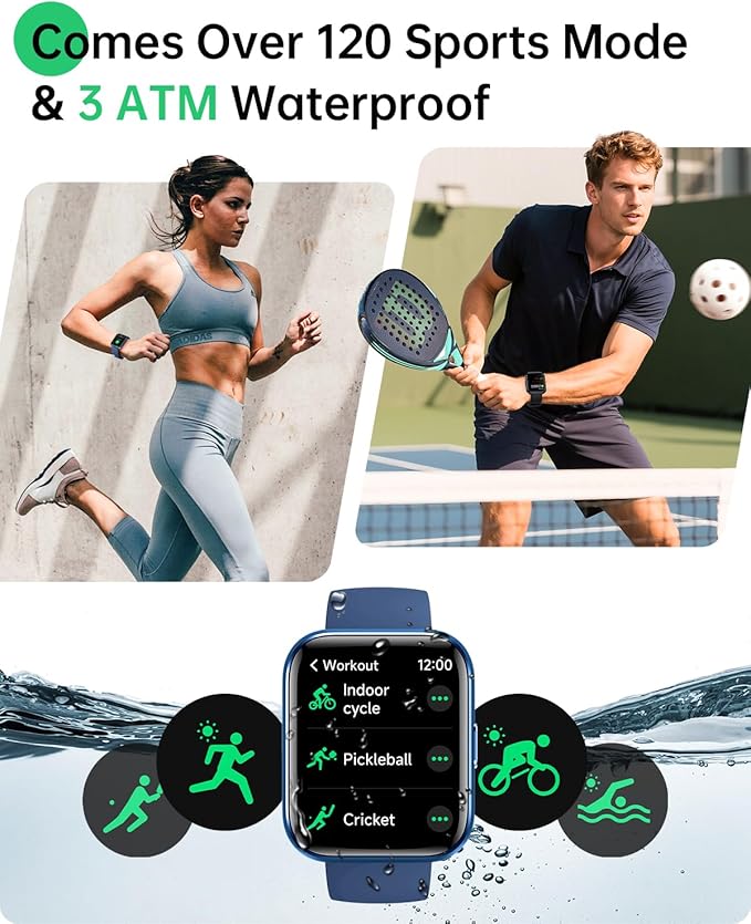 Smart Watches for Women and Men - Smart Watch Compatible for iPhone Android Phone,Alexa,Call & Notification Alerts,Heart Rate & Sleep Monitor,3 ATM Waterproof 1.83 Inches Fitness Tracker