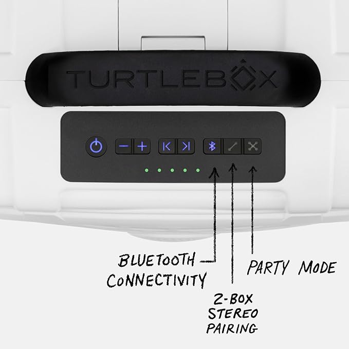 Turtlebox Original Gen 3: Portable Outdoor Bluetooth Speaker – Ultra-Loud (120dB), Waterproof (IP67), Rugged, Impact-Resistant, 3-Day Battery | Party Mode: Unlimited Pairing Stereo, White/Blaze Orange