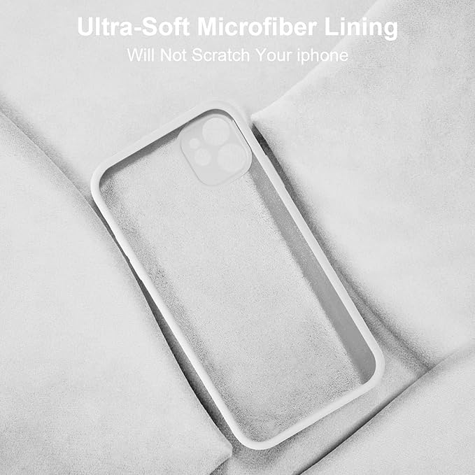 Vooii Compatible with iPhone 11 Case, Upgraded Liquid Silicone with [Flat Edges] [Camera Protection] [Soft Anti-Scratch Microfiber Lining] Phone Case for iPhone 11 6.1 inch - White