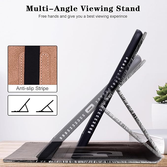 Tablet Case for Lenovo Tab Plus 11.5 Inch 2024, Multi-Angle Viewing Premium PU Leather Case with Hand Strap & Card Slots/Holder for 11.5" Lenovo Tab Plus 2024 Release - White Tiger