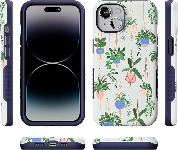 Casely iPhone 14 Case | Hanging Around | Potted Plants | Compatible with MagSafe | Bold Protective Design