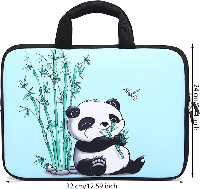 11" 11.6" 12" 12.1" 12.5" inch Laptop Carrying Bag Chromebook Case Notebook Ultrabook Bag Tablet Cover Neoprene Sleeve Fit Apple MacBook Air Samsung Google Acer HP DELL Lenovo Asus(Panda & Bamboo)