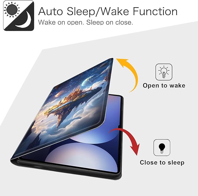 Case for Samsung Galaxy Tab S10 Ultra/Galaxy Tab S9/S8 Ultra 14.6-Inch, Slim PU Leather Stand Cover with Auto Wake/Sleep, Multi-Angle Viewing & Shockproof, Floating Castle