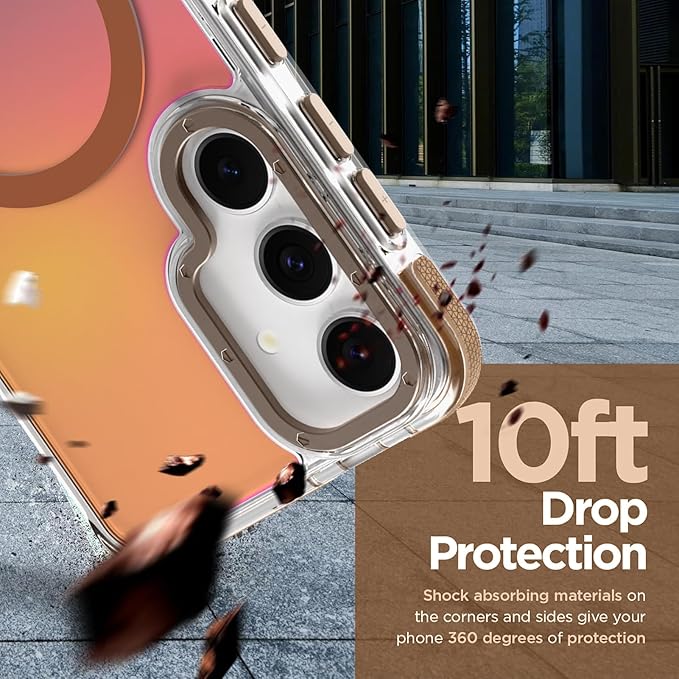 MOWIME Magnetic Case for Samsung Galaxy S24 [Compatible with Magsafe] [Cute Fashion Fluorescent Design] [1 Screen Protector] Slim Translucent Matte Case for Galaxy S24 6.2", Desert