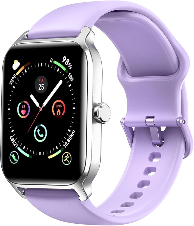 Fitpolo Smart Watches for Women Men, Alexa Built-in 1.8" Fitness Tracker Watch for Android iOS, Waterproof Activity Trackers with 100 Sports, GPS via Phone, Heart Rate Sleep SpO2 Monitor - Purple