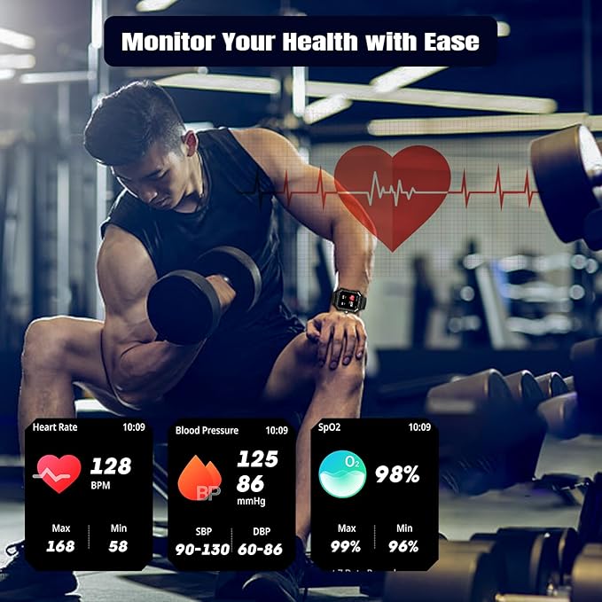 Indestructible Smart Watch for Men Android iOS Phones (Answer/Make Call) 680mAh IP69 Waterproof Military Rugged Tactical Smartwatch Fitness Tracker Watch With Heart Rate Blood Pressure Sleep Monitor